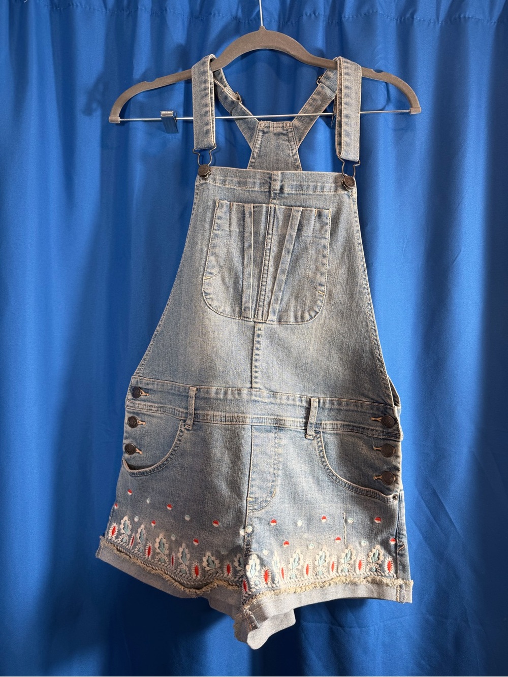 American Rag Light Blue Denim Embroidered Girls' Shortalls